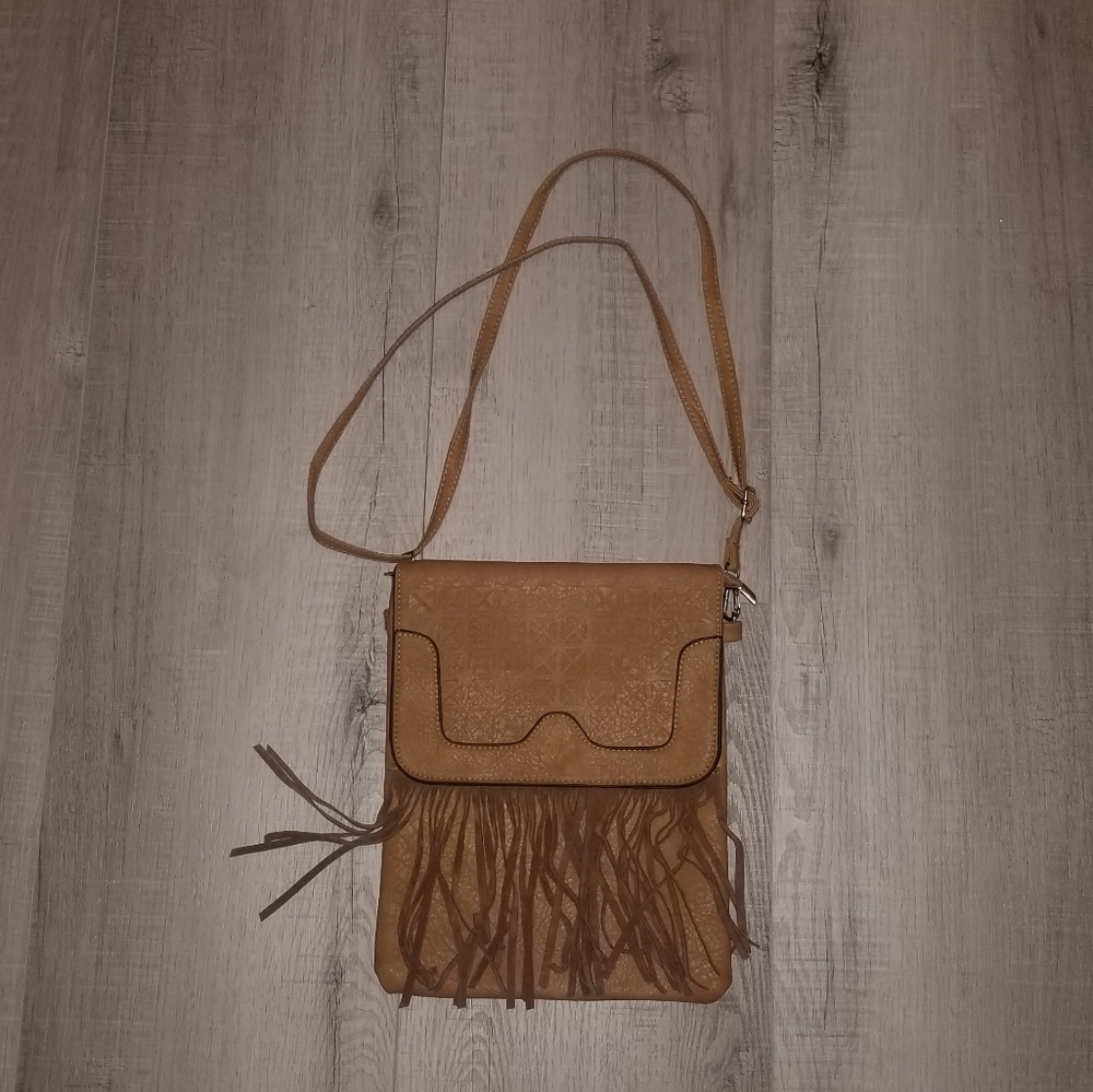 Leather fringe purse
